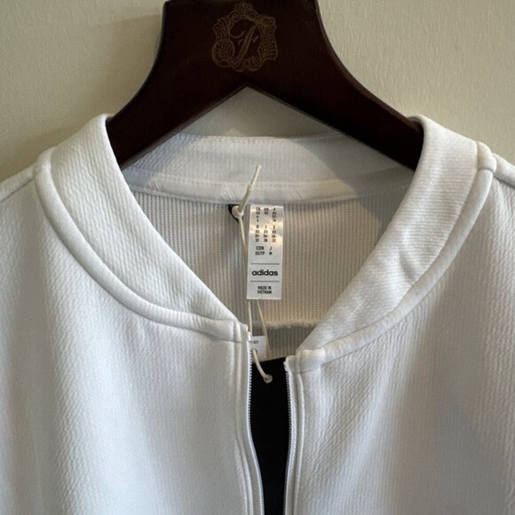 "NEW Adidas Women's Knitted Golf Jacket XS White, Soft Double Knit, HS8975 - Picture 4 of 14